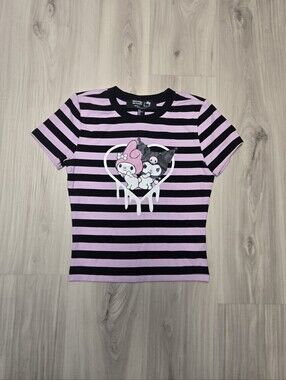 Forever 21 x Hello Kitty and Friends My Melody & Kuromi Striped Baby Tee - M
